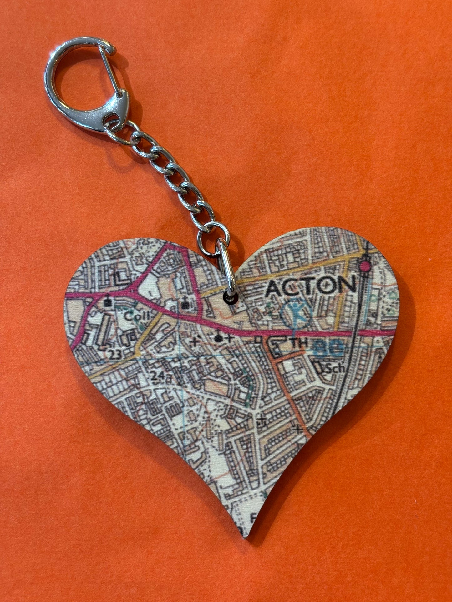 Acton Map Keyring