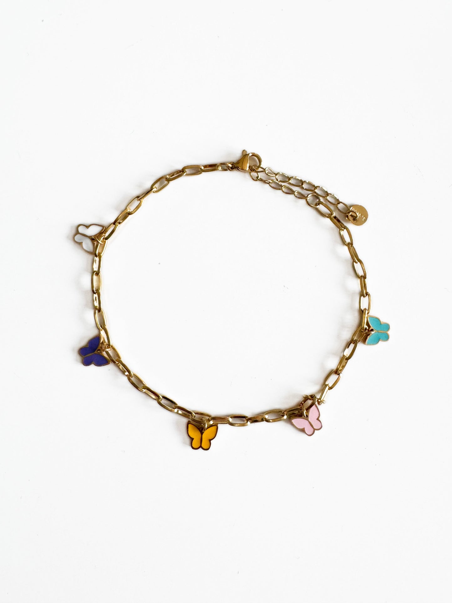 Yareli Luxe 18k Gold Plated Butterfly Charm Anklet