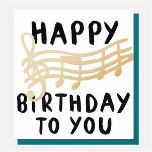 Music Notes Happy Birthday Card